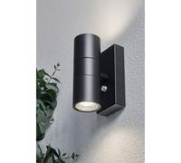 Netlighting Leto Photocell 2 Light Outdoor Up Down Wall Lamp Anthracite IP65 in Black Netlighting Black