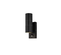 Netlighting Leto PIR 2 Light Outdoor Up Down Wall Lamp Black IP65 Netlighting Black