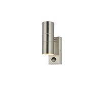 Netlighting Leto PIR 2 Light Outdoor Up Down Wall Lamp Stainless Steel IP65 in Grey Netlighting Grey