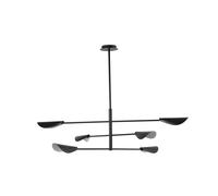 FARO BARCELONA Liggera pendant light, black, steel, Ø 136.8 cm, 6-bulb.