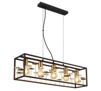 Netlighting Lisbon Bar Pendant Ceiling Light Matt Black 5x E27 Netlighting Black