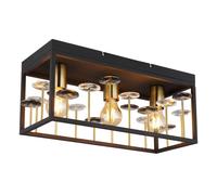Netlighting Lisbon Semi Flush Ceiling Light Matt Black 3x E27 Netlighting Black