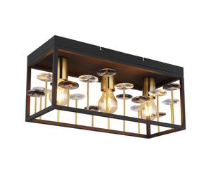 Netlighting Lisbon Semi Flush Ceiling Light Matt Black 3x E27 Netlighting Black