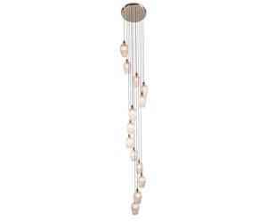Netlighting Livorno Cluster Pendant & Ribbed Glass 13 x 10W LED E27 in Grey Netlighting Grey