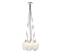 Netlighting Livorno Cluster Pendant & Ribbed Glass 7 x 10W LED E27 in Grey Netlighting Grey