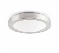 Netlighting Logos 2 Light Medium Round Bathroom Flush Ceiling Light Aluminium White IP44 E27 Netlighting White