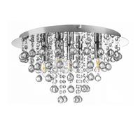 Netlighting London 46cm Ceiling Light Chrome Acrylic Crystal Clear 5x E14 in Grey Netlighting Grey