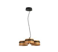 Luminosa Lighting Luminosa Loop Led 3 Light Dimmable Cluster Pendant Black, Wood