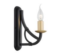 Netlighting Lorenzo Single Candle Wall Lamp Black Gold Netlighting Black