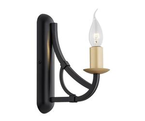 Netlighting Lorenzo Single Candle Wall Lamp Black Gold Netlighting Black