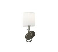 Netlighting Lua Wall Lamp Switched 1 Light E27 Satin Nickel with White Shade in Grey Netlighting Grey