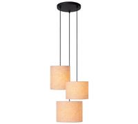 Netlighting Lucide MAYA Pendant light 46 cm 3xE27 Black in Natural Netlighting Natural