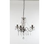 Netlighting Lüster Classic 3 Light Multi Arm Chandelier Chrome Clear UK Stock in Grey Netlighting Grey
