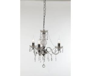 Netlighting Lüster Classic 3 Light Multi Arm Chandelier Chrome Clear UK Stock in Grey Netlighting Grey