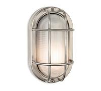 Netlighting Lugo Bulkhead Stainless Steel with Frosted Glass IP44 in Grey Netlighting Grey