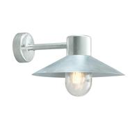 Netlighting Lund 1 Light Outdoor Fisherman Dome Wall Lantern Light Galvanised IP55 E27 in Grey Netlighting Grey