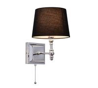 Netlighting Luno Classic 1 Light Wall Lamp with Shade E27 in Black Netlighting Black