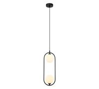 Netlighting Lupus Modern 2 Light Globe Pendant Ceiling Light G9 in Black Netlighting Black