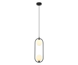Netlighting Lupus Modern 2 Light Globe Pendant Ceiling Light G9 in Black Netlighting Black