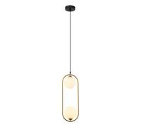 Netlighting Lupus Modern 2 Light Globe Pendant Ceiling Light G9 in Metallic Gold Netlighting Metallic Gold
