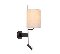 Lucide Magic Wall Light - 1Xe27 - With Usb Charging Point - Black, Black