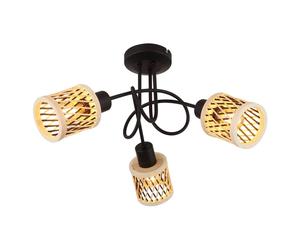 Netlighting Mali Multi Arm Semi Flush Ceiling Lamp Matt Black 3x E14 Netlighting Black