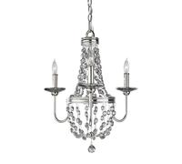 Netlighting Malia Chandelier 3 Light Polished Nickel Finish E14 in Grey Netlighting Grey