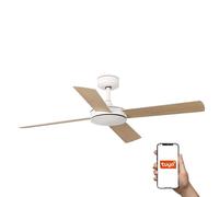 Netlighting Mallorca Large 4 Blade Ceiling Fan Matt White Maple Tuya Smart System in Brown Netlighting Brown
