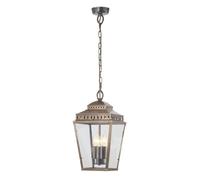 Netlighting Mansion House 3 Light Outdoor Ceiling Chain Lantern Brass IP44 E14 in Yellow Netlighting Yellow