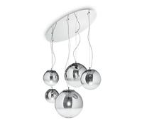 Netlighting Mapa 5 Light Cluster Ceiling Pendant Chrome Shade in Grey Netlighting Grey
