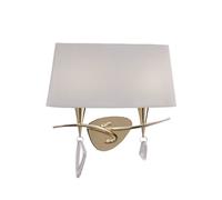 Netlighting Mara Wall Lamp Switched 2 Light E14 French Gold With Ivory White Shade Netlighting Gold