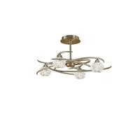 Netlighting Maremagnum Semi Flush Ceiling 4 Light G9 Antique Brass in Bronze Netlighting Bronze