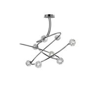 Netlighting Maremagnum Semi Flush Ceiling 8 Light G9 Polished Chrome in Silver Netlighting Silver