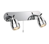 Netlighting Marine 2 Light Spotlights Bar Switched Bathroom Ceiling Light Chrome IP44 GU10 in Grey Netlighting Grey