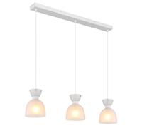 Luminosa Lighting Luminosa Massey Bar Pendant Ceiling Light White Matt Opal Glass Shade 3X E14