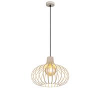Netlighting Mateo Wire Frame Pendant Ceiling Light Creme Coloured Matt 1x E27 in Beige Netlighting Beige