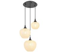 Netlighting Maxy Cluster Pendant Ceiling Light Gunmetal Clear Glass Shade 3x E27 in Grey Netlighting Grey