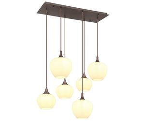 Netlighting Maxy Cluster Pendant Coffee Colored Opal Glass Shade 6x E27 in Brown Netlighting Brown