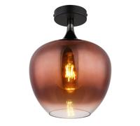 Netlighting Maxy Globe Ceiling Light Matt Black Copper Glass Shade 1x E27 Netlighting Multicolor