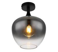 Netlighting Maxy Globe Ceiling Light Matt Black Smoke Glass Shade 1x E27 Netlighting Black