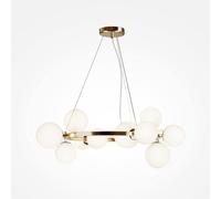 Netlighting Maytoni Dallas Modern 1 Globe Pendant Gold Matte White Shade G9 Netlighting Gold