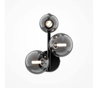 Netlighting Maytoni Dallas Modern 3 Light Wall Lamp Black Smoky Shade G9 Netlighting Black