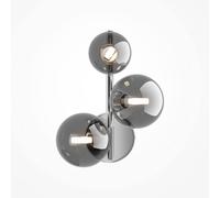 Netlighting Maytoni Dallas Modern 3 Light Wall Lamp Chrome Smoky Shade G9 in Grey Netlighting Grey