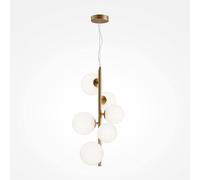 Netlighting Maytoni Dallas Modern 6 Light Globe Pendant Gold Matte White Shade G9 Netlighting Gold