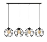 Netlighting Mercure Straight Bar Pendant Ceiling Light Black 114cm Netlighting Black