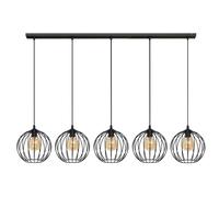 Netlighting Mercure Straight Bar Pendant Ceiling Light Black 133cm Netlighting Black