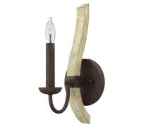 Netlighting Middlefield 1 Light Indoor Candle Wall Light Iron Rust E14 in Grey Netlighting Grey