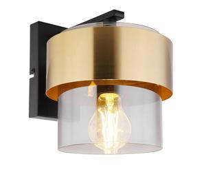 Netlighting Milley Wall Lamp Matt Black Glass Shade 1x E27 in Gold Netlighting Gold