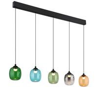 Netlighting Minara Bar Pendant Ceiling Light Matt Black Glass Shade 5x LED 3000K Netlighting Black