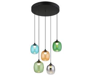 Netlighting Minara Round Cluster Pendant Matt Black Glass Shade 5x LED 3000K Netlighting Black